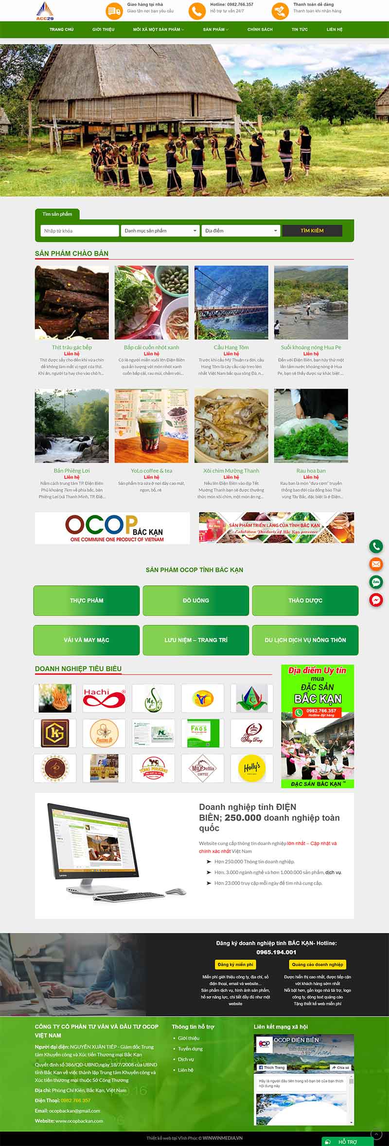 Thiết website Ocop (mỗi xã một sản phẩm) các tỉnh Việt Nam